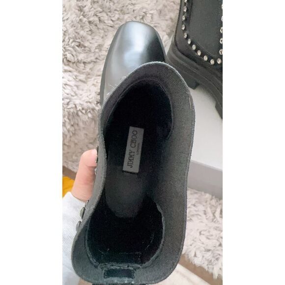 JIMMY CHOO VERONIQUE 45 BOOT BLACK LEATHER 38.5 - Picture 9 of 9